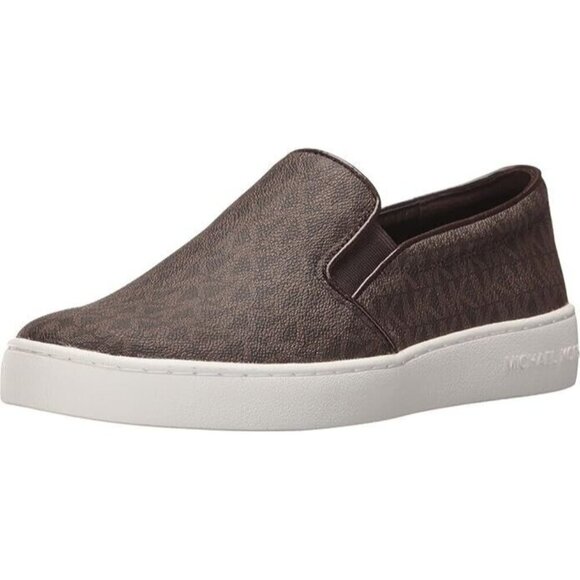 Michael Kors Women's Brown Keaton Coated Canvas Logo Slip-on Sneaker - Picture 3 of 5